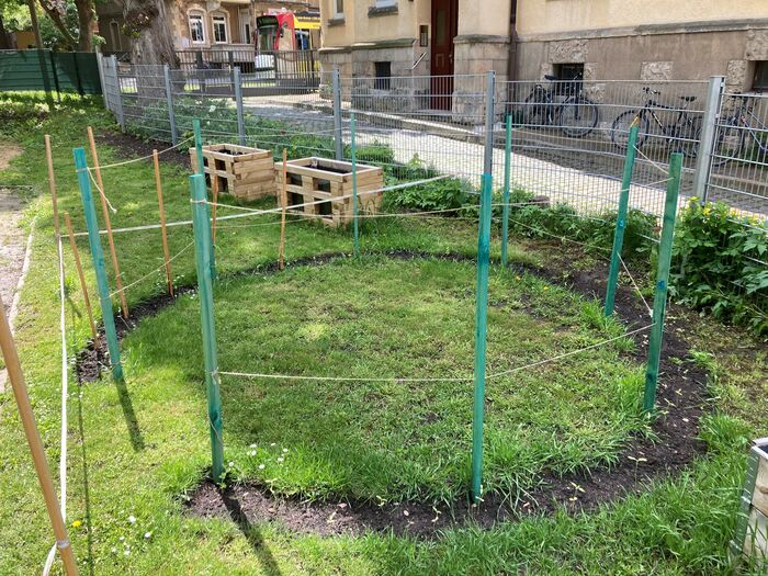 Das Sonnenblumenhäuschen der "Brühler Gartenzwerge" Erfurt